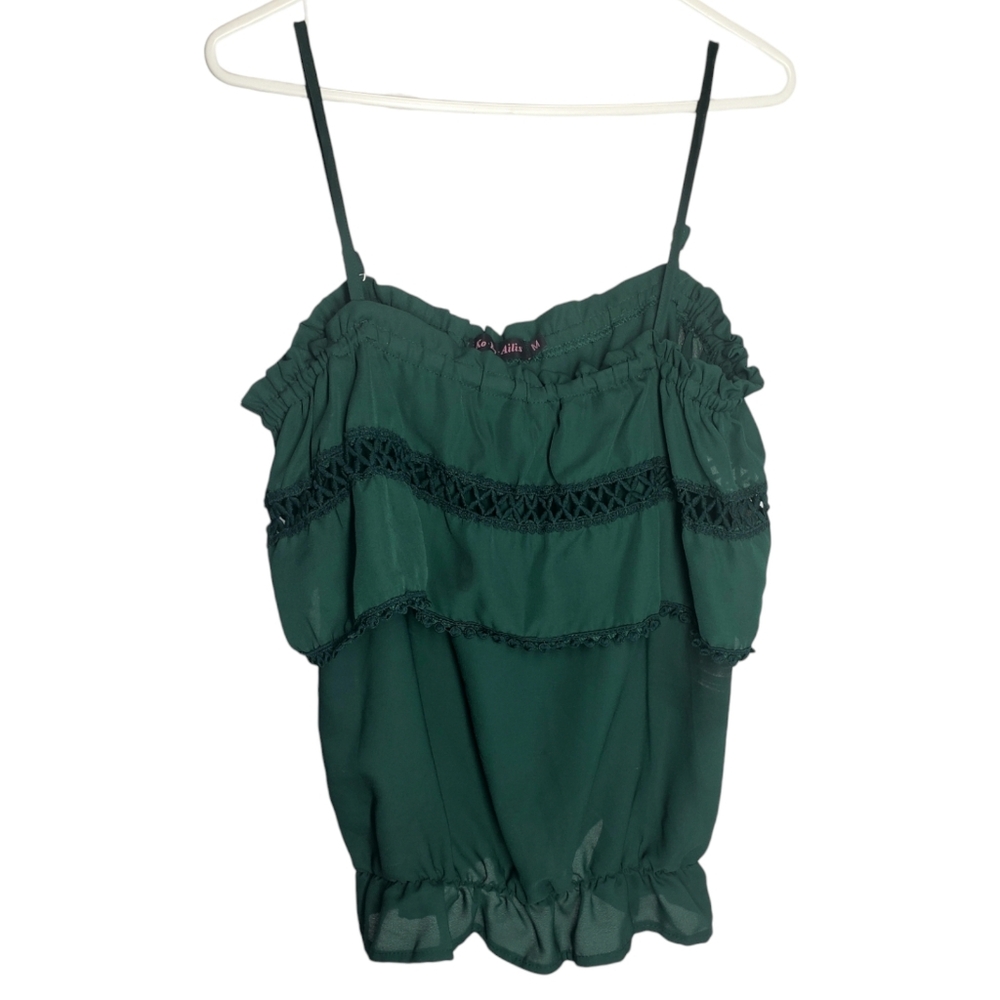 Ko•Ko•Ailis Off the shoulders Green Top Size Medium/Women Blouse